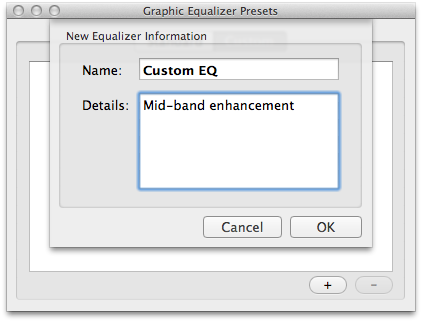 Custom Equalizer Presets