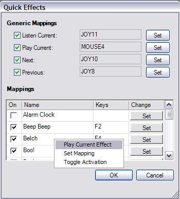 Quick Effects Dialog