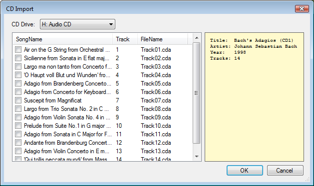 Importing CD Audio