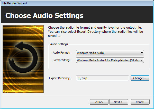 Audio File Format: WMA, OGG, WAV