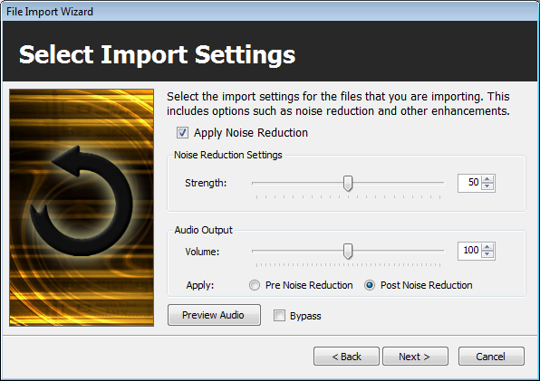 Import Wizard: Import Settings